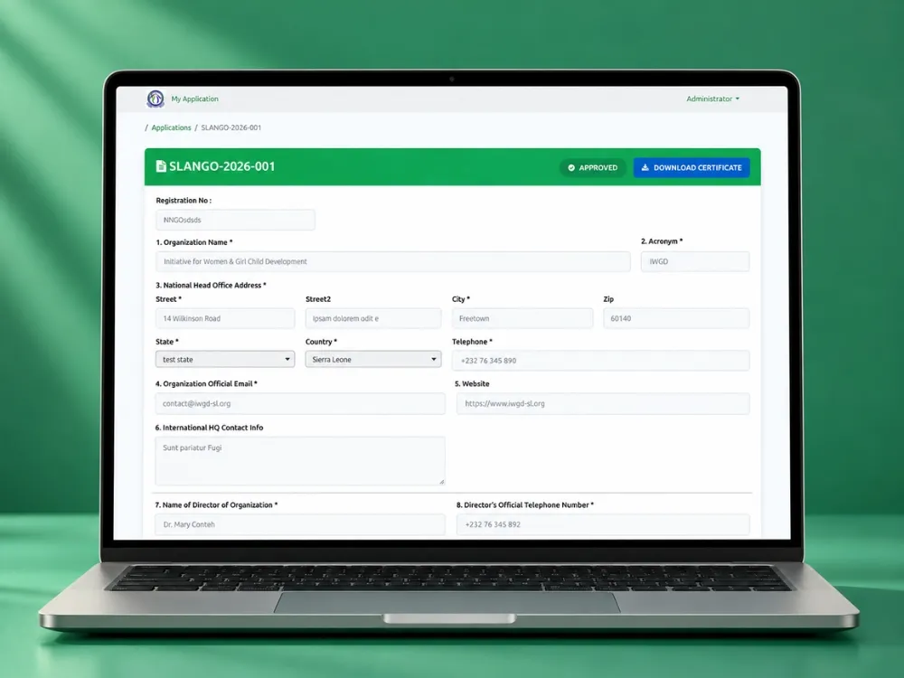 SLANGO: An NGO registration portal on Odoo 19 Community with multi-level approvals, payment verification and a full audit trail