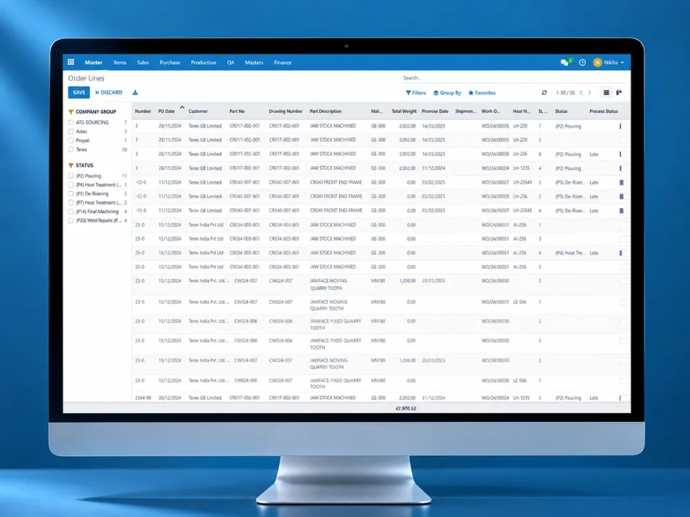 Baroda Hi-Tech Alloys: A foundry ERP on Odoo 16 Community with heat-to-part traceability and automated EN 10204 certificates
